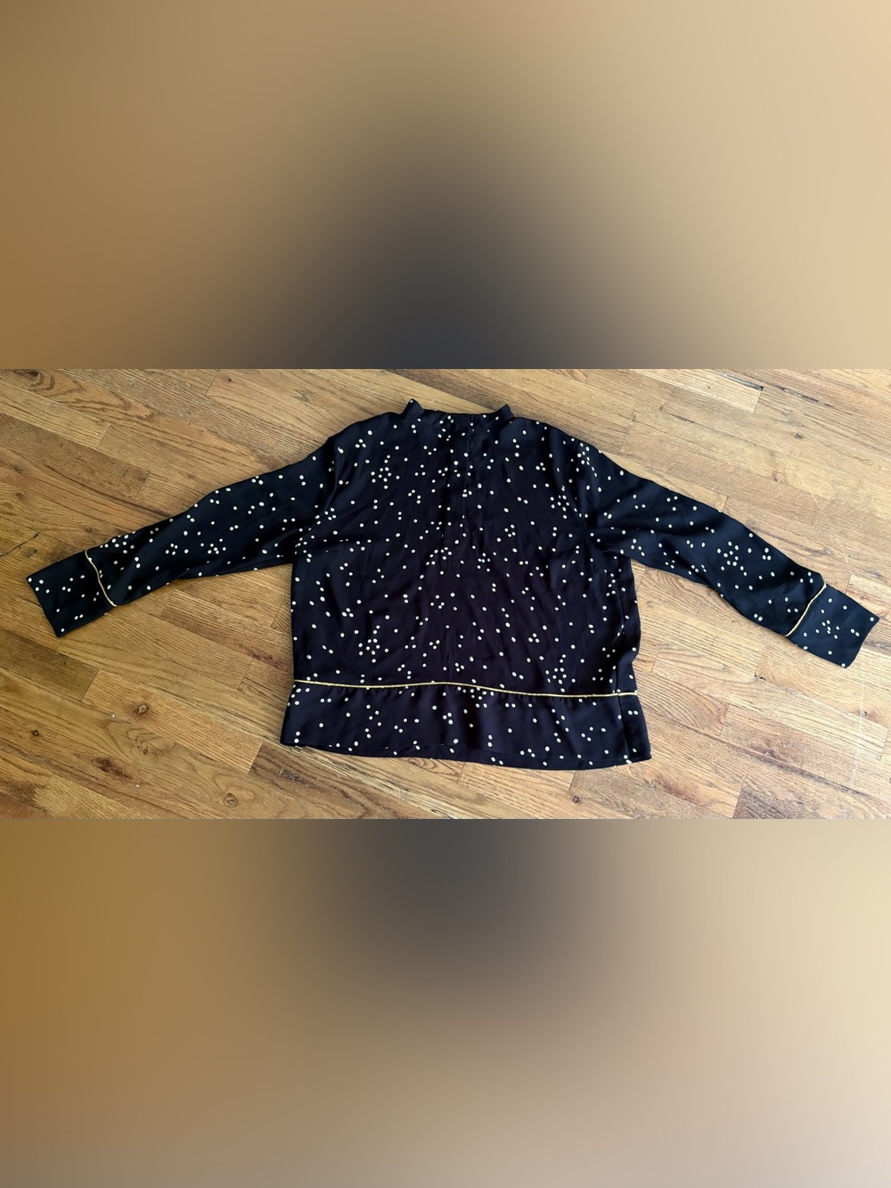 H&M Black Polka Dot Blouse with White and Yellow Dots